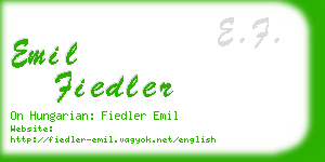 emil fiedler business card